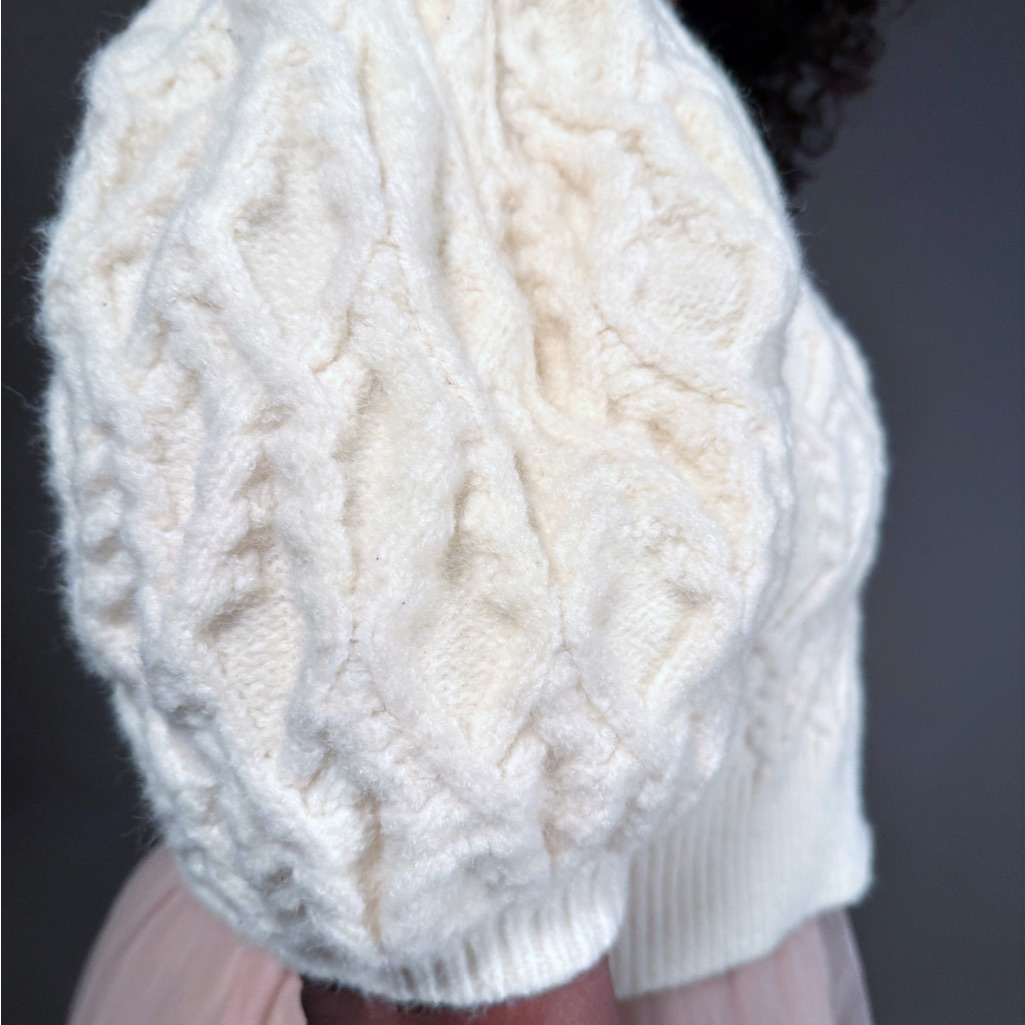 Puff Sleeve Cropped Sweater By Wellington Hill